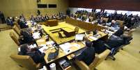 Ministros do Supremo avaliam a aceitação de embargos infringentes no processo do mensalão  Foto: Nelson Jr./SCO/STF  / Divulgação
