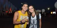 Giovanna Lancellotti e o namorado Arthur Aguiar foram ao primeiro dia do Rock in Rio, nesta sexta-feira (13), na Cidade do Rock  Foto: Alex Palara e Leo Marinho / AgNews