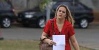 <p>A irmã de Bianca, Daiane Consoli, chega para o julgamento do motoboy, seu ex-marido</p>  Foto: Marcos Bezerra / Futura Press