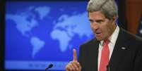 Kerry discursou hoje no Departamento de Estado  Foto: AP