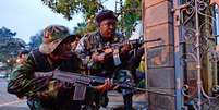Soldados quenianos trocaram tiros com os invasores nesta segunda-feira  Foto: AFP