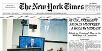 Capa do jornal New York Times desta quarta-feira fala sobre a abertura da Assembleia Geral da ONU  Foto: Reprodução