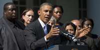 O presidente americano, Barack Obama, durante pronunciamento na Casa Branca, em Washington  Foto: AFP
