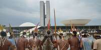 <p>Índios fizeram série de protestos em Brasília</p>  Foto: Wilson Dias / Agência Brasil