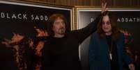 <p>Geezer Butler e Ozzy Osbourne durante coletiva de imprensa no Rio de Janeiro</p>  Foto: Mauro Pimentel / Terra