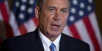 O presidente da Câmara de Deputados dos EUA, John Boehner (Partido Republicano), fala à imprensa no Capitólio  Foto: AP