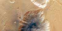 Mosaico divulgado pela ESA mostra em detalhes o Hebes Chasma, em Marte  Foto: ESA/DLR/FU Berlin (G. Neukum) / Divulgação