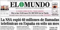 A capa do jornal El Mundo desta segunda-feira  Foto: Reprodução