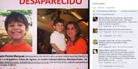 Famosos usaram as redes sociais para divulgação o desaparecimento do menino Joaquim em Ribeirão Preto  Foto: Facebook / Reprodução