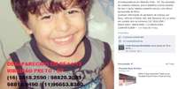 <p>Joaquim Ponte Marques, 3 anos, foi encontrado morto em Barretos (SP)</p>  Foto: Facebook / Reprodução