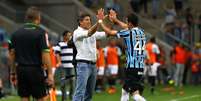 <p>Gol de Rhodolfo trouxe alívio para todos gremistas</p>  Foto: Lucas Uebel/ Grêmio / Divulgação