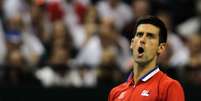 <p>Djokovic foi superior e venceu com parciais de 7/5, 6/1 e 6/4</p>  Foto: AP
