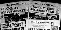 Capas de jornais britânicos da época destacam o assassinato de Kennedy  Foto: AP