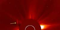 Somente a cauda do cometa Ison pode ser vista após a passagem próxima ao Sol  Foto: Divulgação
