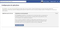 Com a plataforma de aplicativos do facebook desativada, o usuário não pode acessar nenhum app ou site que usem as credenciais do Facebook como identificação. Além disso, uma vez desativada a plataforma, todas as informações de aplicativos são exluídas. Caso o usuário se arrependa, terá que se cadastrar novamente em todos os serviços  Foto: Reprodução