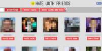 Ao se logar com o Facebook, app mostra lista de amigos para que usuário marque os contatos que ele odeia  Foto: Reprodução