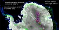 Nasa registra a menor temperatura de todos os tempos em região da Antártida: -93°C  Foto: Nasa / Divulgação