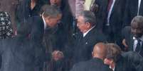 Aperto de mão histórico entre Barack Obama e Raúl Castro  Foto: Getty Images 