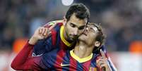 Neymar foi o grande destaque da partida no Camp Nou  Foto: AP