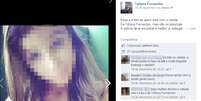 A jovem, que aparenta ter menos de 18 anos, postou uma foto no perfil da vítima  Foto: Reprodução