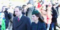 <p>Kate Middleton e Príncipe William durante evento de Natal</p>  Foto: Getty Images 