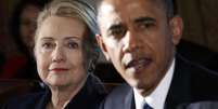 <p>Presidente Barack Obama ao lado da ex-secretária Hillary Clinton, provável candidata democrata à Casa Branca</p>  Foto: Kevin Lamarque / Reuters