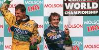 <p>Schumacher e Prost competiram juntos na F1 em 1992 e 1993</p>  Foto: AFP