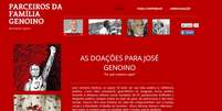 Familiares e amigos do ex-deputado federal José Genoino (PT-SP) lançaram na noite de quinta-feira um site feito para receber doações  Foto: Reprodução