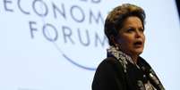 <p>Dilma fez sua estreia no Fórum Econômico Mundial com um discurso de mais de meia hora em que apresentou o Brasil como "uma das mais amplas fronteiras de oportunidades de negócios" </p>  Foto: Denis Balibouse / Reuters