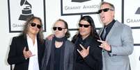 <p>Kirk Hammett, Lars Ulrich, Robert Trujillo e James Hetfield, da banda de thrash metal Metallica, no último Grammy</p>  Foto: Getty Images 
