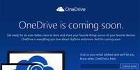 Site permite que os usuários vejam como será o OneDrive  Foto: Reprodução