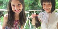 <p>Aninha doou os cabelos como presente no dia que completou seis anos de idade</p>  Foto: Facebook / Reprodução
