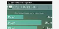 <p>Aplicativo mede quanto tempo o usu&aacute;rio passa no smartphone</p>  Foto: Reprodução