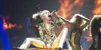 <p>Miley Cyrus durante show em Vancouver, no Canadá</p>  Foto: Getty Images 