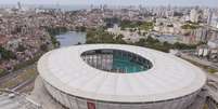 <p>Com capacidade planejada para 48.747 torcedores por jogo, a Arena Fonte Nova, em Salvador, receberá seis jogos durante o Mundial</p>  Foto: Portal da Copa/ME / Divulgação