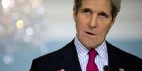 John Kerry, secretário de Estado dos EUA, no Departamento de Estado em Washington, em 28 de fevereiro. Kerry advertiu à Rússia que mantenha seu compromisso de respeitar a integridade territorial e a soberania da Ucrânia  Foto: AP