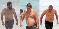 Com quilinhos a mais na balança, famosos como Murilo Benício, Zeca Pagodinho e Ronaldo aproveitaram a praia sem se importar com a forma física   Foto: Agnews 