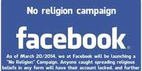 Trote proíbe posts sobre religião no Facebook, assinado falsamente por Mark Zuckerberg  Foto: Reprodução