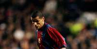 <p>Rivaldo viveu auge com a camisa do Barcelona </p>  Foto: Getty Images 