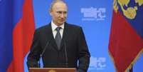 <p>O presidente russo, Vladimir Putin, declarou constru&ccedil;&atilde;o de ponte entre R&uacute;ssia e Crimeia nesta quarta-feira</p>  Foto: Michael Klimentyev / Reuters