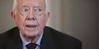 <p>O ex-presidente dos EUA, Jimmy Carter fala durante uma entrevist,a na segunda-feira, 24 de março em Nova York</p>  Foto: AP