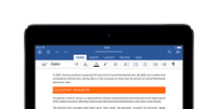 Visualização do Microsoft Word no iPad  Foto: Divulgação
