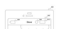 Imagem apresentada no documento, mostra um exemplo de como funcionaria o app  Foto: US Patent and Trademark Office / Reprodução