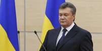 <p>O presidente deposto da Ucrânia, Viktor Yanukovich, participa de uma coletiva de imprensa em Rostov-on-Don, em março</p>  Foto: Maxim Shemetov / Reuters