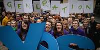 Movimento pró-independência da Escócia "Generation Yes" (Geração Sim)  Foto: Getty Images 