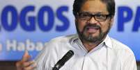 <p>Líder da equipe de negociação das Farc, Ivan Marquez, participa de retomada de negociações de paz com o governo colombiano, no Palácio de Convenções, em Havana, Cuba</p>  Foto: EFE