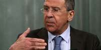 <p>Ministro de Relações Exteriores da Rússia, Sergei Lavrov, em conferência de imprensa em Moscou, em 4 de abril</p>  Foto: Reuters