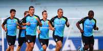 <p>Gr&ecirc;mio se prepara para a estreia no Campeonato Brasileiro</p>  Foto: Lucas Uebel/Grêmio / Divulgação