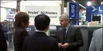 Michele Marchesan, diretor de operações da 3D Systems em feira de impressão 3D na Europa  Foto: 3D Systems / Divulgação