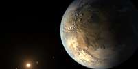 <p>O Kepler-186f tem o tamanho da Terra e está em órbita ao redor de uma estrela classificada como anã, menor e menos quente do que o sol</p>  Foto: NASA